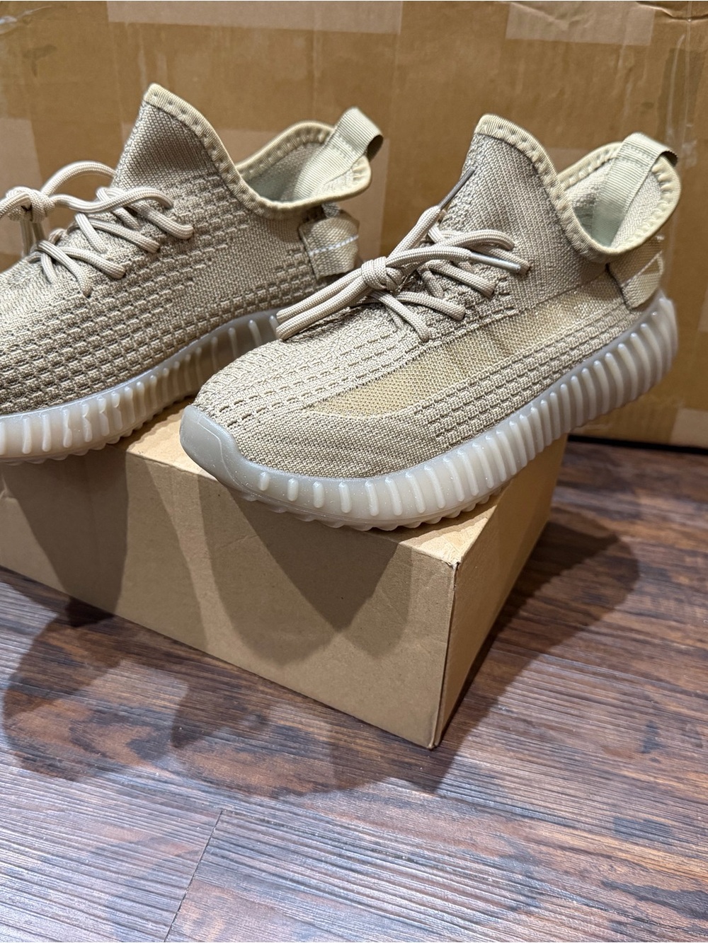 Kids Lightweight Knit Sneakers - Tan